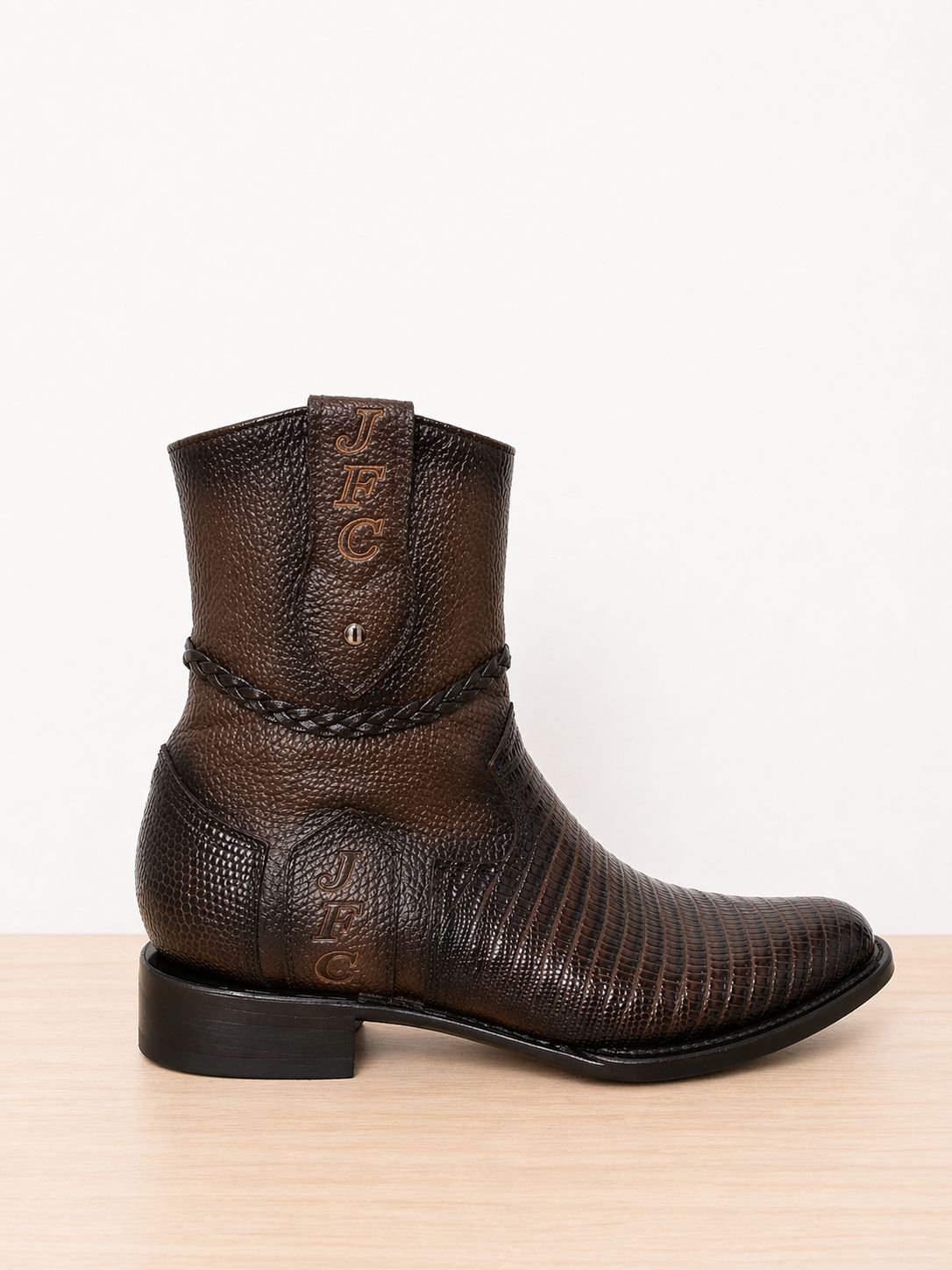 Botas Oval Lizard café