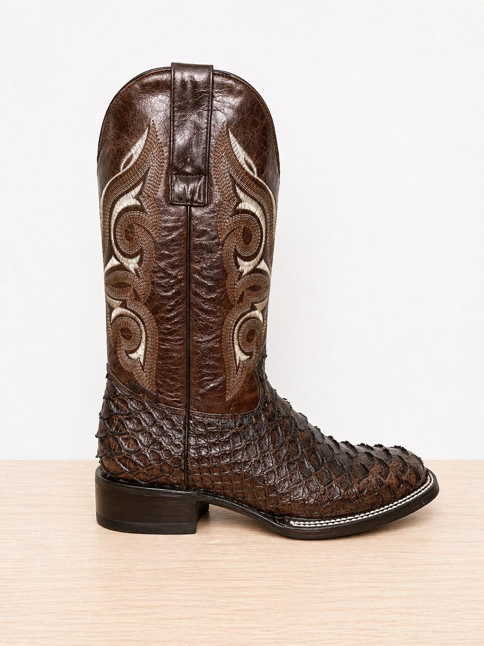 Botas Pitón Cuero - Café Flor