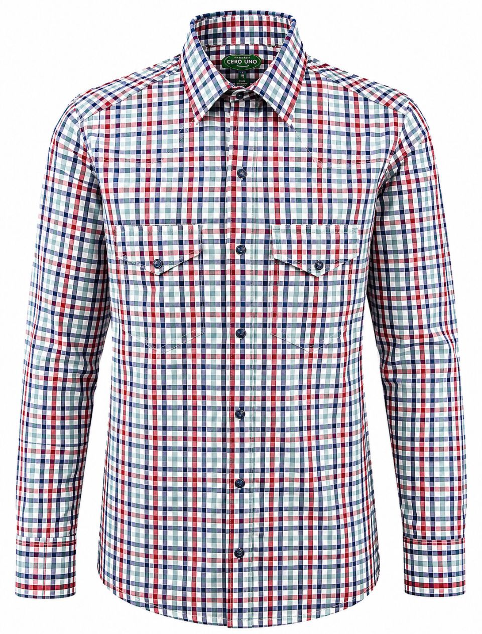 Camisa Caballero  -C217- Cuadros Azul
