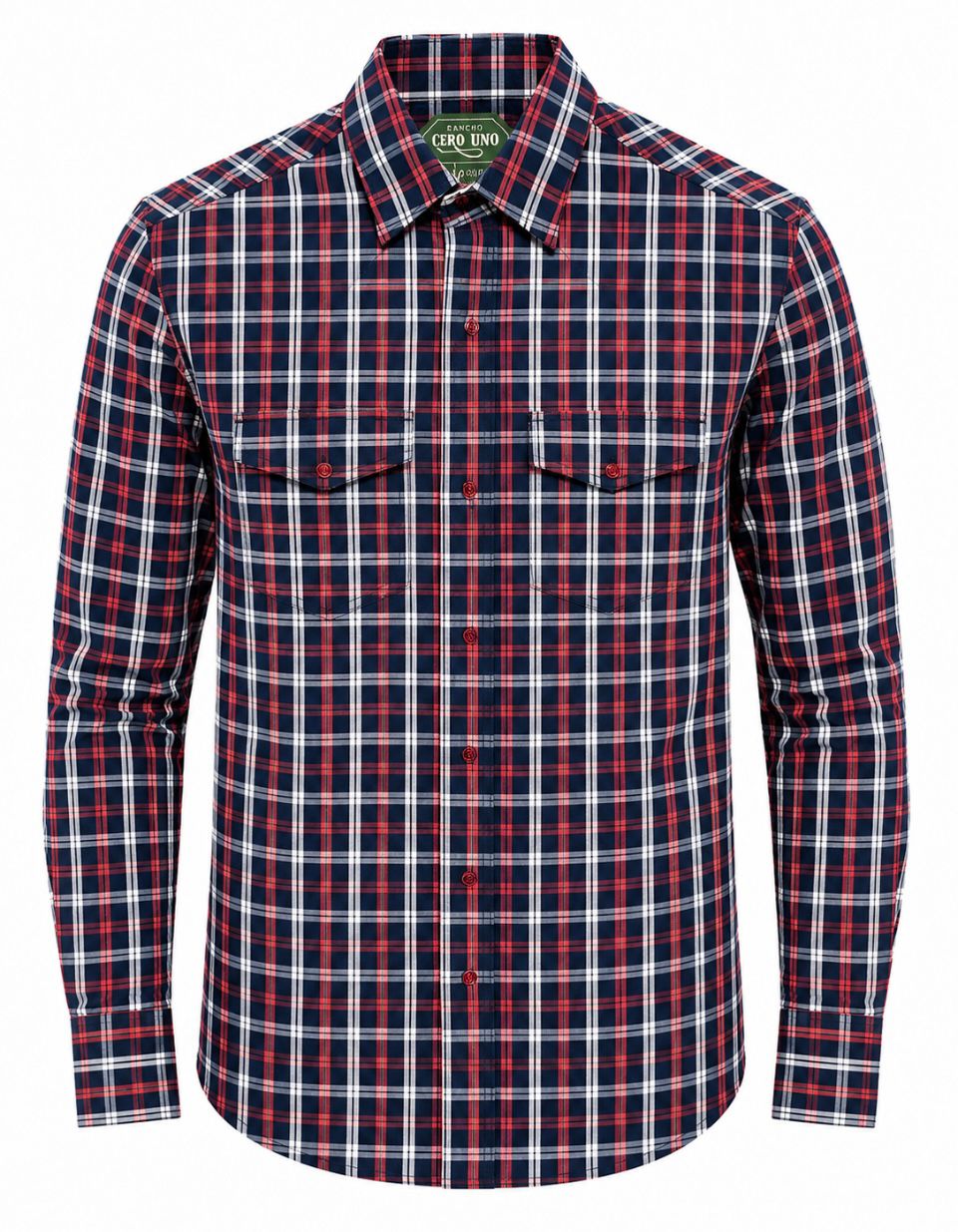 Camisa Caballero -C226- Cuadros Marino
