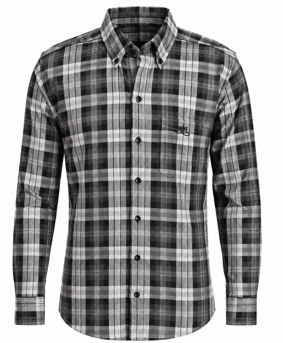 Camisa Caballero -C153 Gris Negro